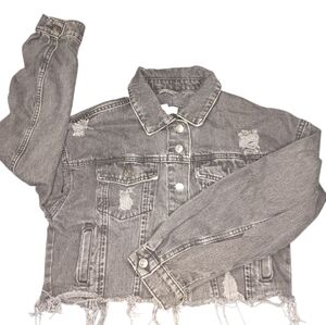 Forever 21 Distressed Denim Cropped Jacket Sz. Small